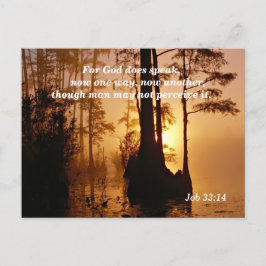 Postal Versículo Bíblico Job 33:14 Dios Habla
