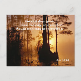 Postal Versículo Bíblico Job 33:14 Dios Habla