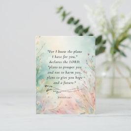 Postal Versículo bíblico personalizable Jeremías 29:11