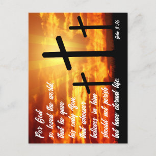 POSTAL VERSÍCULO DE LA BIBLIA DE MODA JUAN 3:16 REGALO CR