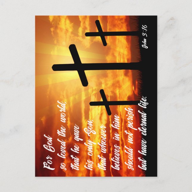 POSTAL VERSÍCULO DE LA BIBLIA DE MODA JUAN 3:16 REGALO CR (Anverso)