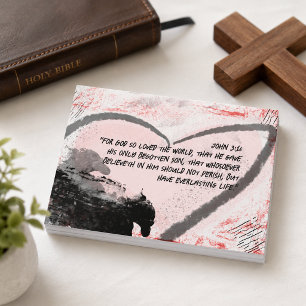 Postal Versículo de la Biblia Juan 3:16 Corazón Sacudido 