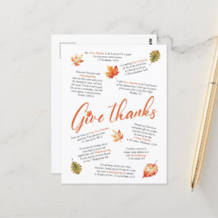 Postal Versículos de la Biblia de Acción de Gracias con H