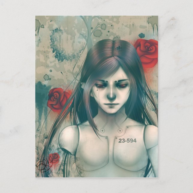 Postal Versión azul de belleza sintética (Anverso)