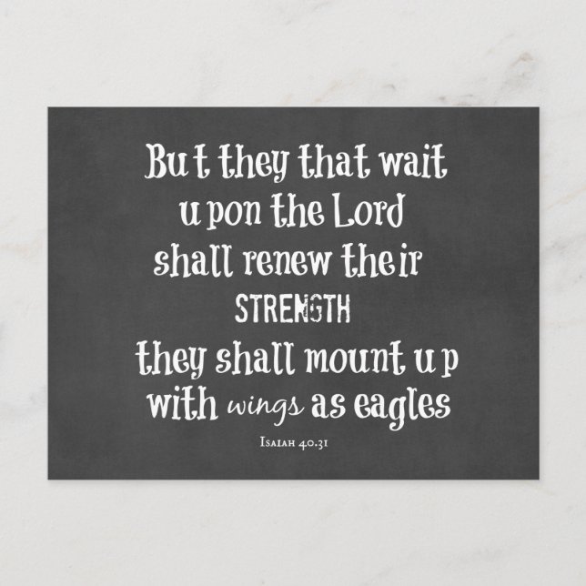 Postal Verso de la Biblia: Alas como águilas (Anverso)