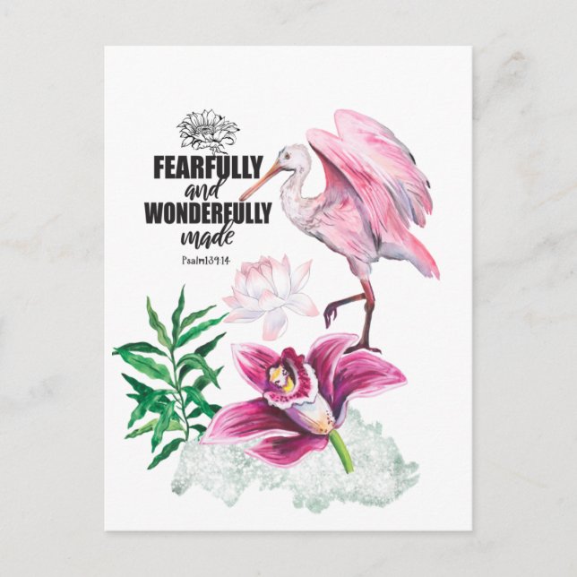 Postal Verso de la biblia con ilustraciones acuarelas (Anverso)