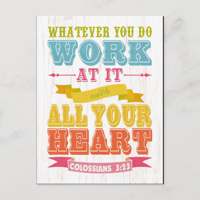 Postal Verso de la biblia cristiana escritural - Colosano (Anverso)