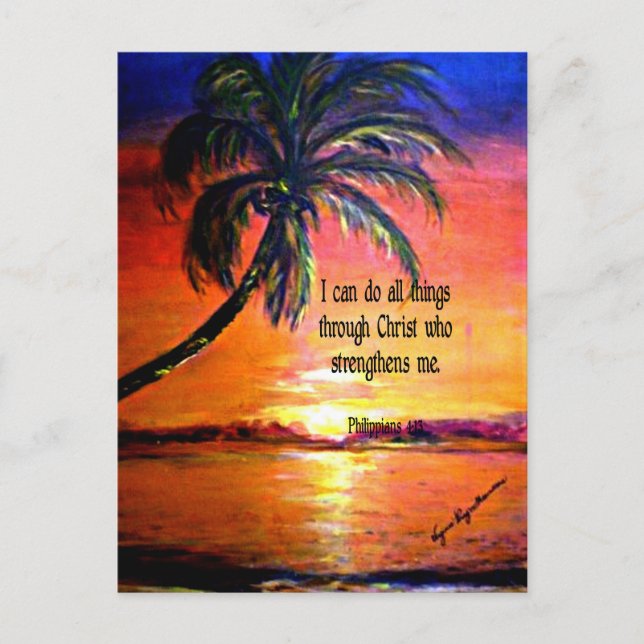 Postal Verso de la Biblia, Filipinas 4:13 (Anverso)