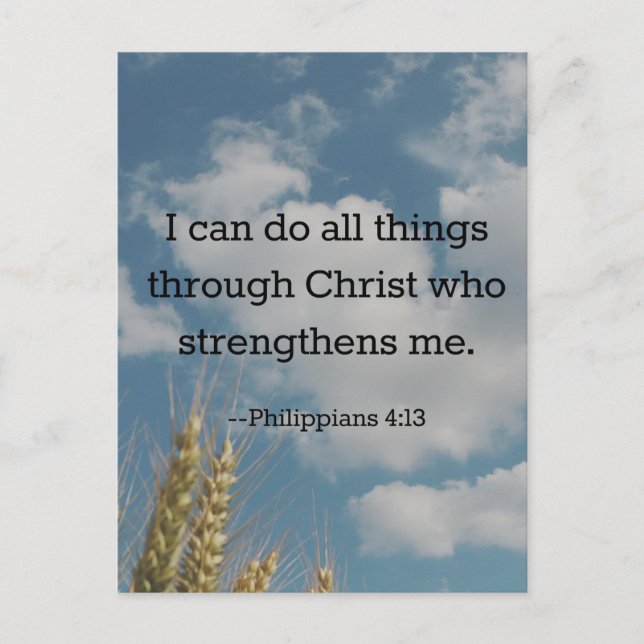 Postal Verso de la Biblia, Filipinas 4:13 (Anverso)