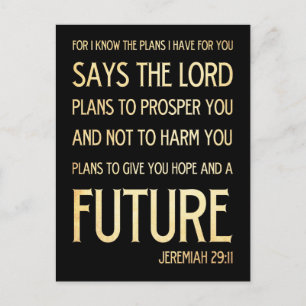 Postal Verso Scriptural cristiano de la biblia - 29:11 de