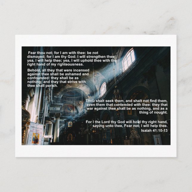 Postal versos de Isaiah 41 - ayuda y comodidad (Anverso)