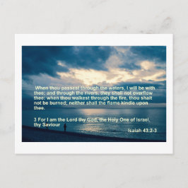 Postal versos de Isaiah 43 - ayuda y comodidad