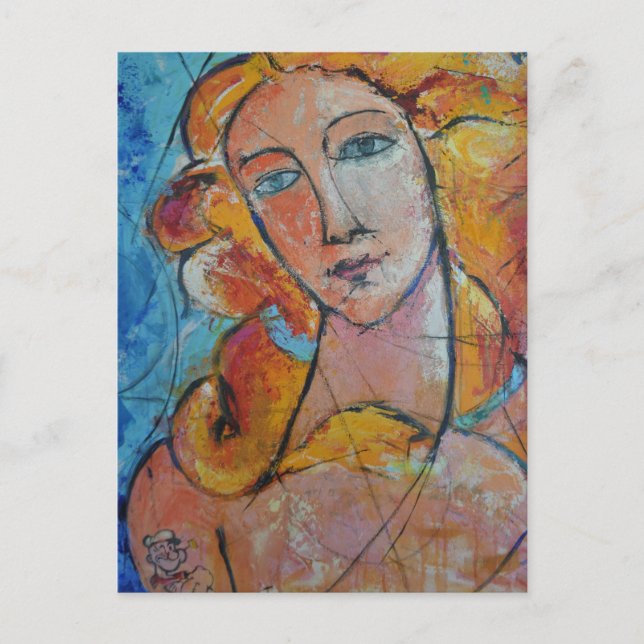 Postal vertical de belleza eterna (Anverso)