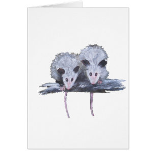 Postal vertical de "dos oposums"