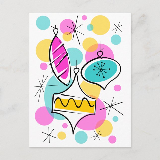 Postal vertical de postcard Retro Tree (Anverso)
