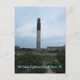 Postal vertical del faro de la isla de los robles