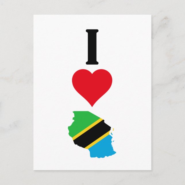 Postal Vertical I Love Tanzania / I Heart Tanzania (Anverso)