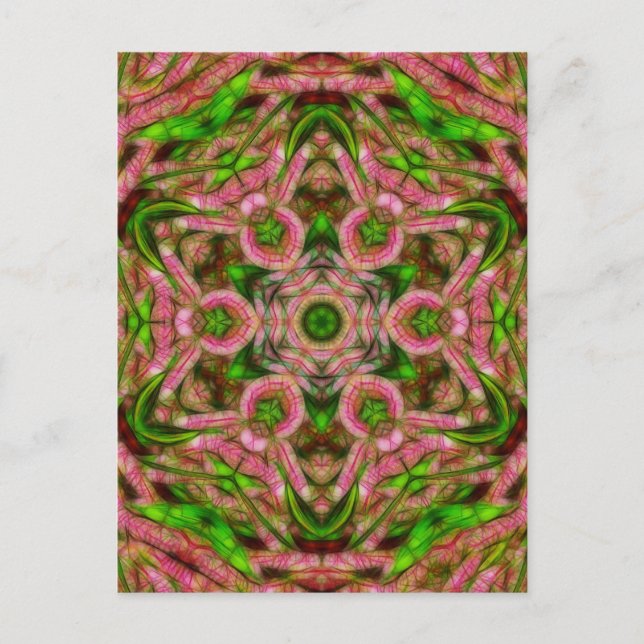 Postal vertical kaleidoscopio de wattle surrealist (Anverso)