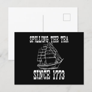 Postal Vertiendo El Té Desde 1773 Profesor De Historia De