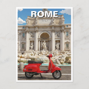 Postal Vespa en Roma Italia