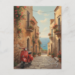 Postal Vespa en Sicilia Italia