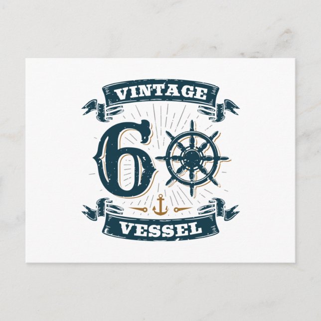 Postal Vessel Antiguo Cumpleaños 60 60 Años (Anverso)