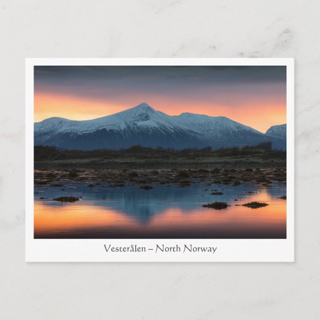 Postal Vesteralen Noruega Sunrise (Anverso)