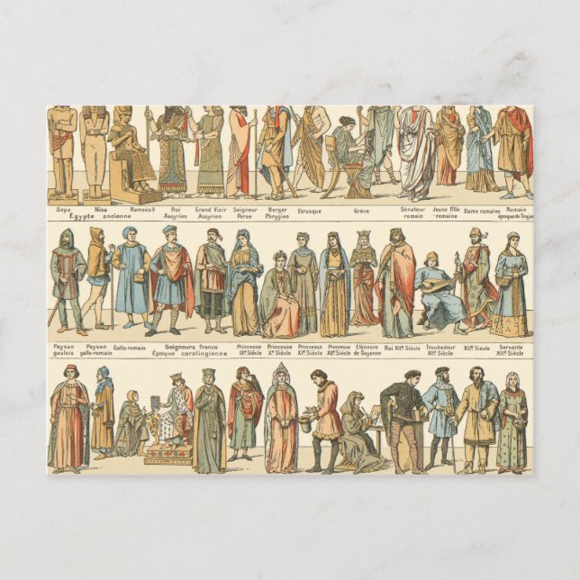 Postal Vestido civil histórico (Anverso)
