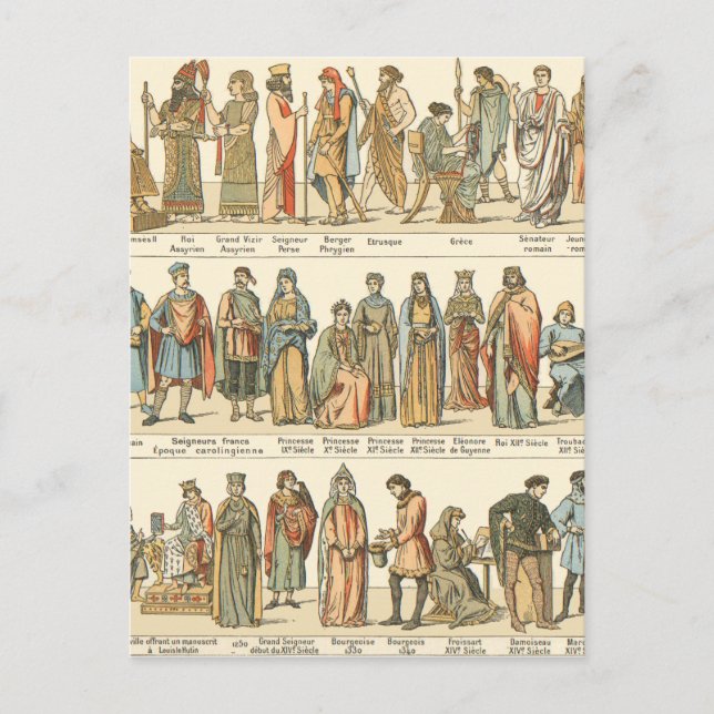 Postal Vestido civil histórico (Anverso)