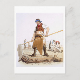 Postal Vestido de cuero, de 'Costume de Gran Bretaña' p