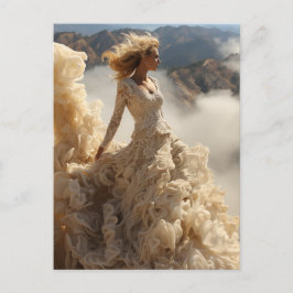 Postal Vestido de fantasía hecho de las nubes fotografía 