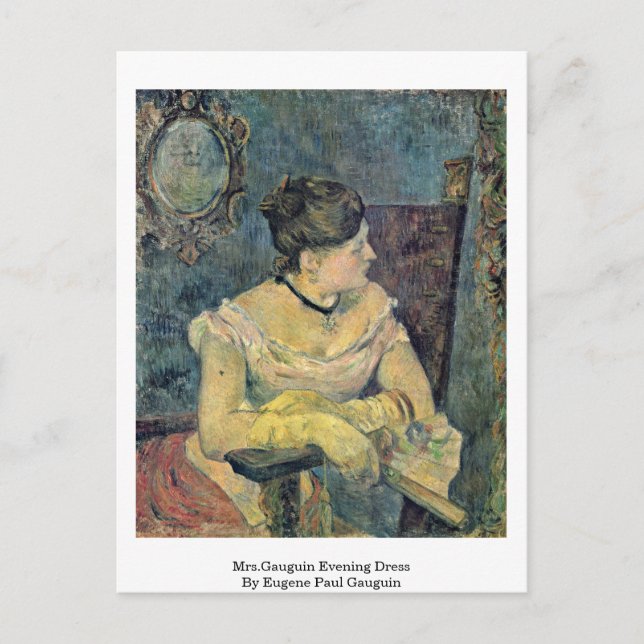 Postal Vestido De La Noche De La Sra. Gauguin Por Eugene  (Anverso)