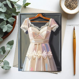 Postal Vestido de novia de encaje | Traje de novia acuare