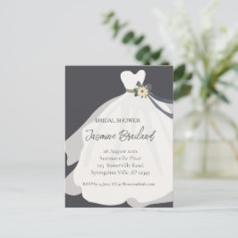 Postal  Vestido de Novia Floral Simple Regalo de Despedid