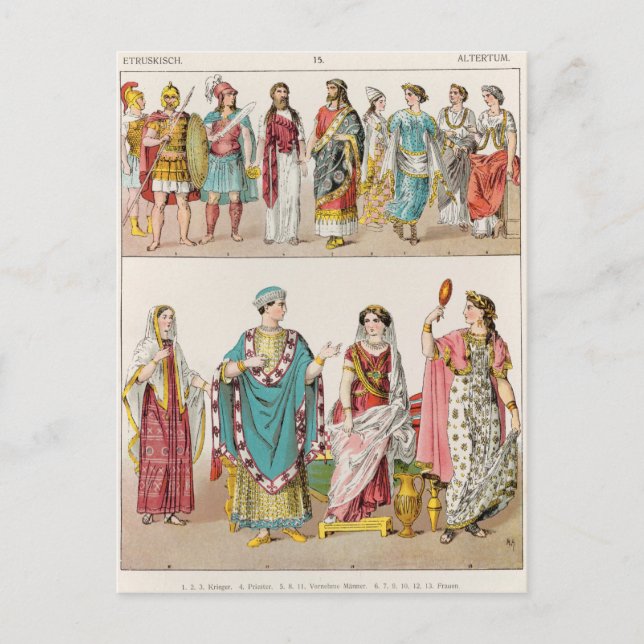 Postal Vestido etrusco (Anverso)
