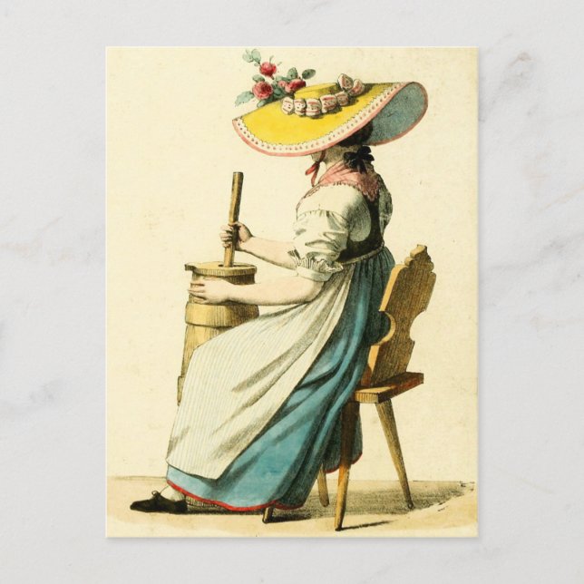 Postal Vestido tradicional suizo de Unterwalden (Anverso)