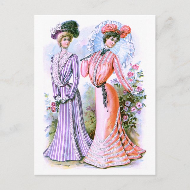 Postal Vestidos de moda de los años 1900 (Anverso)