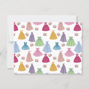 Postal Vestidos de Princesa Cuento de Hadas Patrón para N