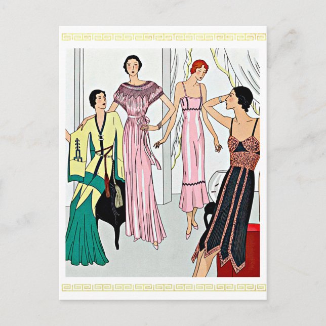 Postal Vestidos nocturnos (1931) (Anverso)