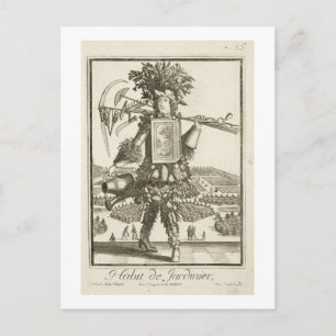 Postal Vestimenta del jardinero, ilustracion del Dic