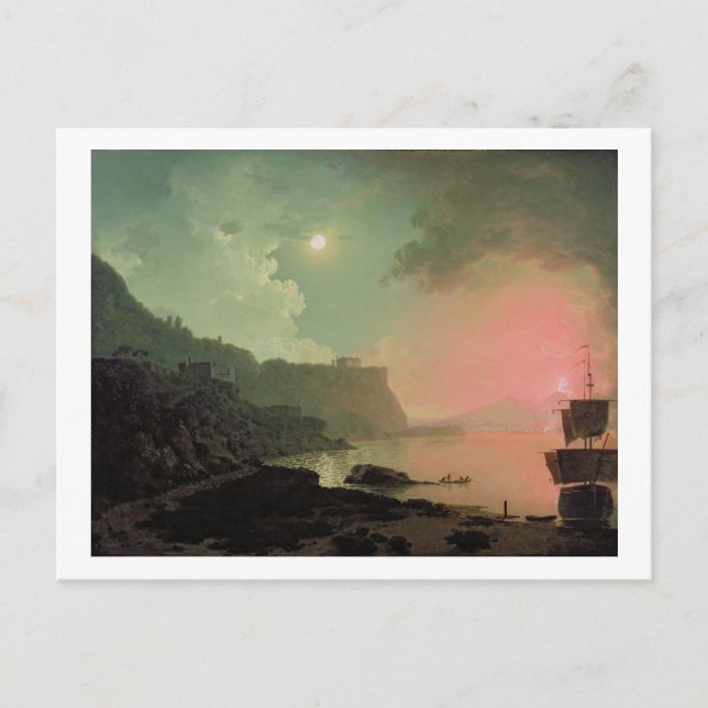 Postal Vesubio de Posillipo, c.1788 (aceite en el panel) (Anverso)