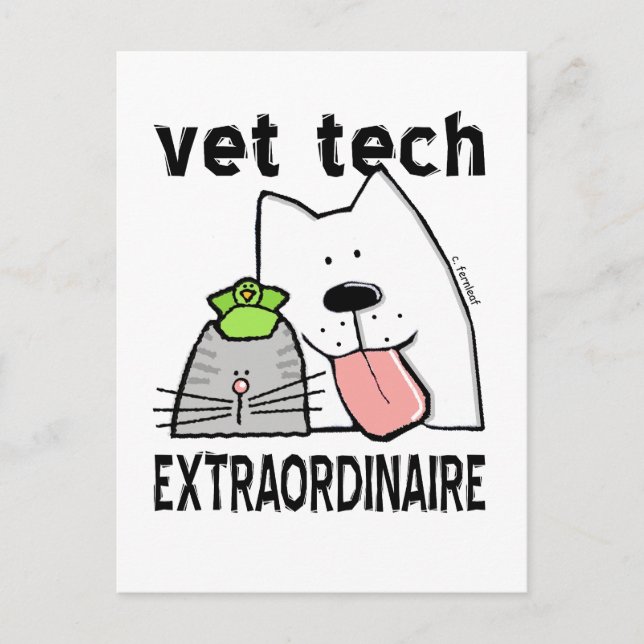 Postal vet+tech vet+tech+gifts vet+tech+equipo veterinari (Anverso)