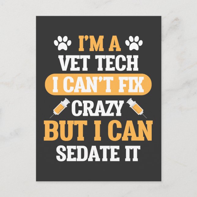 Postal Vet Tech Veterinaria Animal Rescate Veterinario (Anverso)