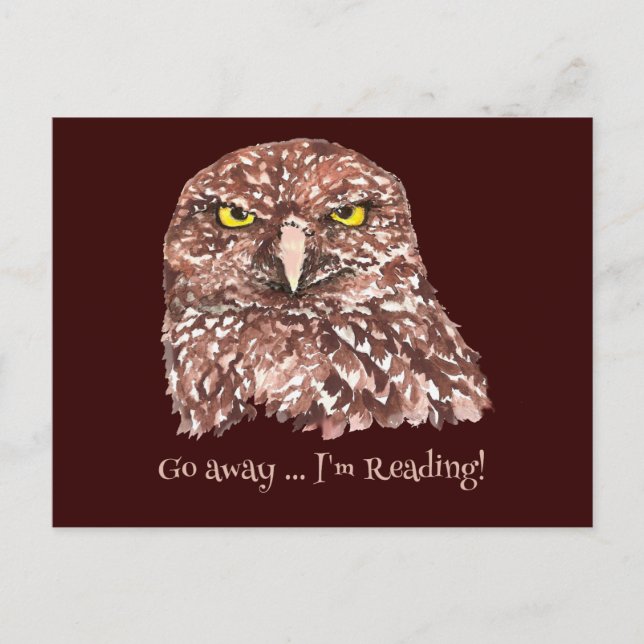 Postal Vete, estoy leyendo una cita divertida para los am (Anverso)