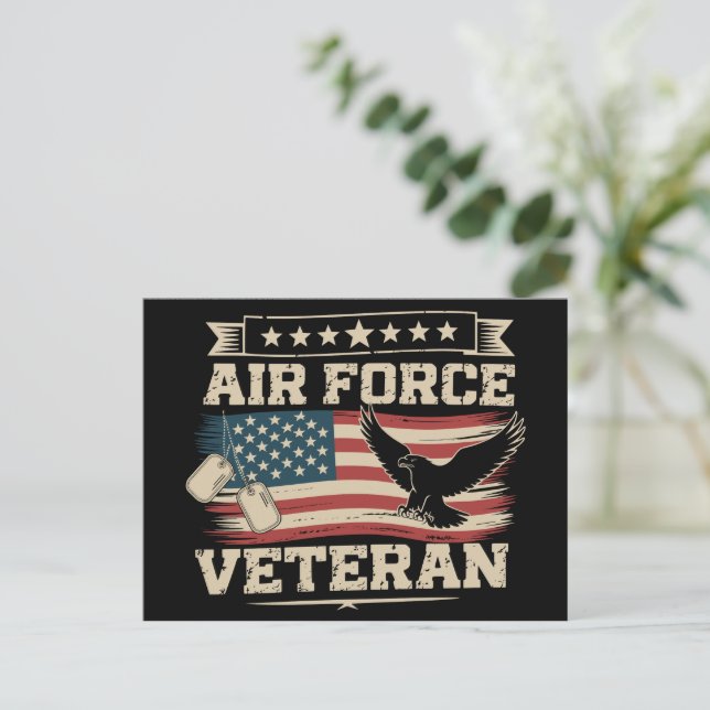 Postal Veteran US Air Force American America Flag  (Anverso de pie)