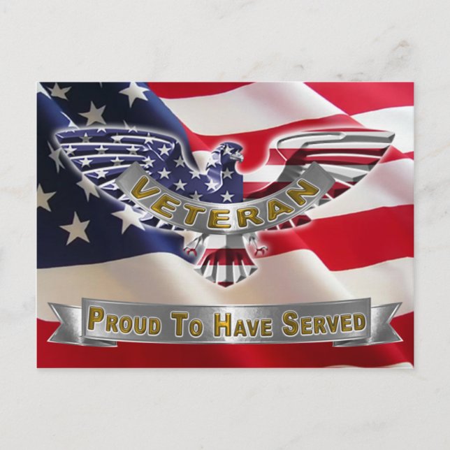 Postal Veterano americano "Orgulloso De Haber Servido" (Anverso)