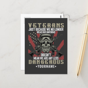 Postal Veterano Patriótico Humor Divertido EEUU