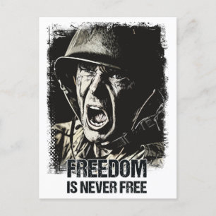 Postal Veterano Soldado Cita Patriótica Vintage