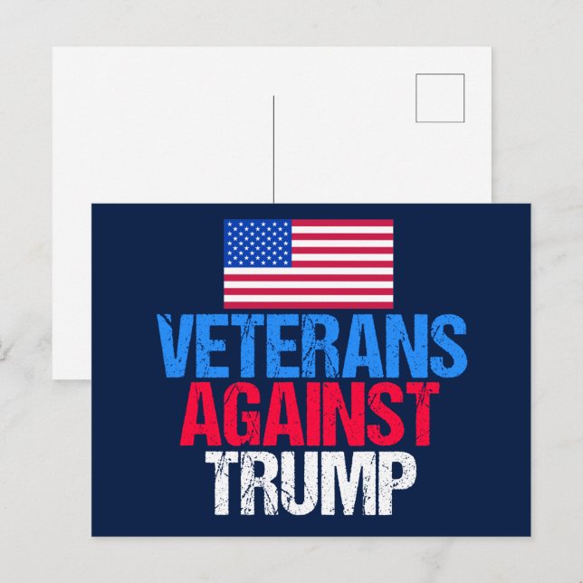 Postal Veteranos contra Trump Blue (Anverso / Reverso)