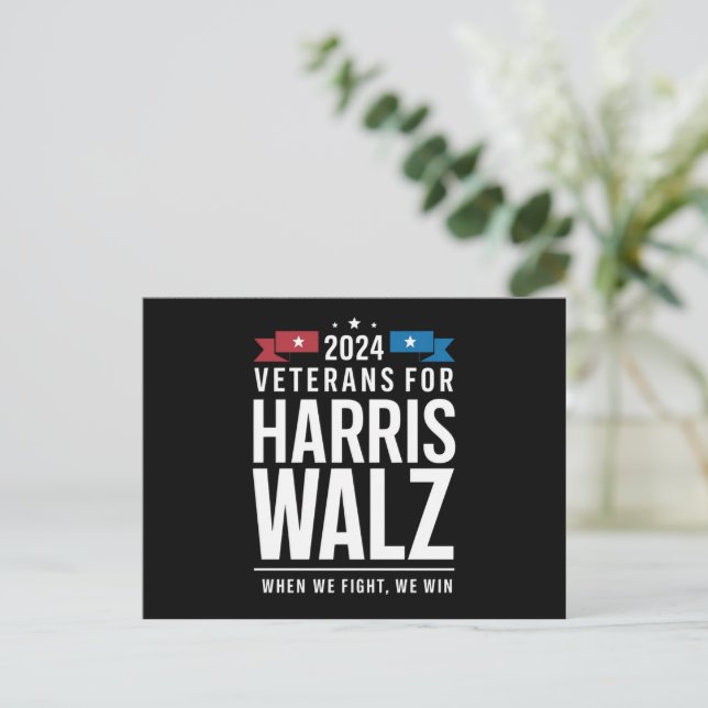 Postal Veteranos De Harris Walz 2024 (Anverso de pie)